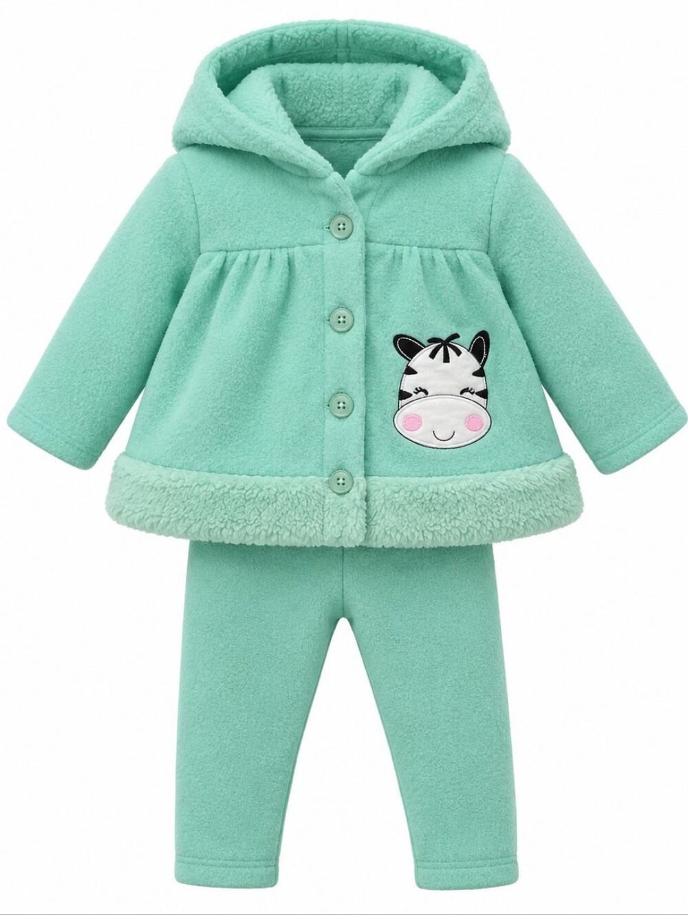 Baby 3/6 MOS Green Cow Appliqué Set
